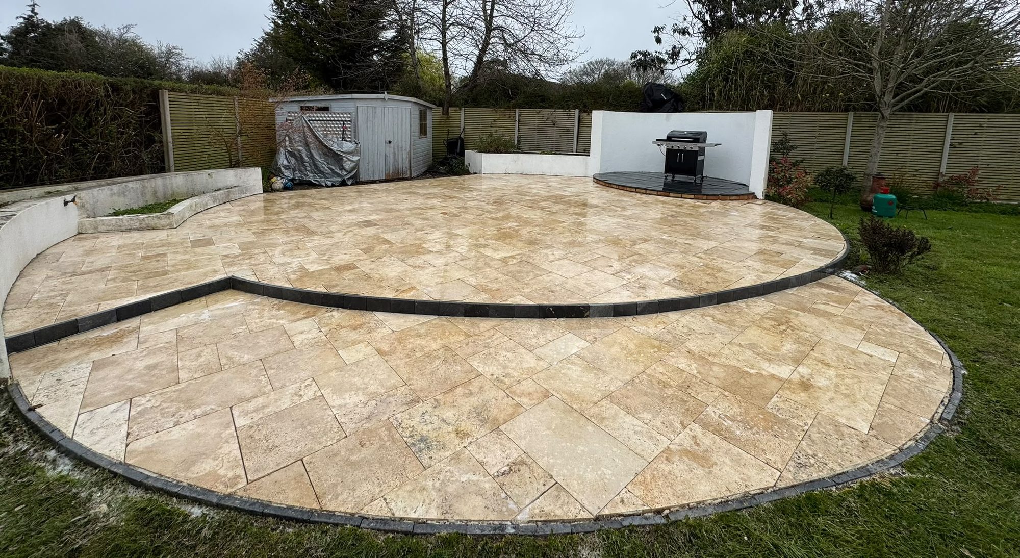 Patio cleaned by jet washing in Lymington