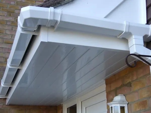 White UPVC soffit and guttering after cleaning in Lymington