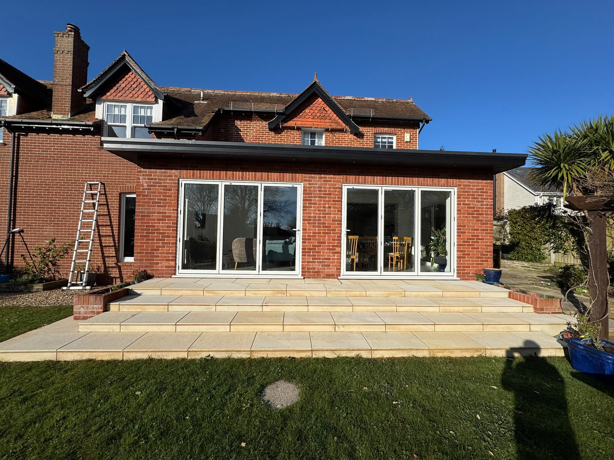 Patio cleaned by jet washing in Lymington