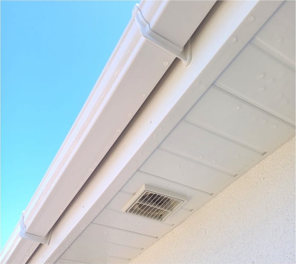 Gutter and soffit cleaning before and after on a Lymington home - after