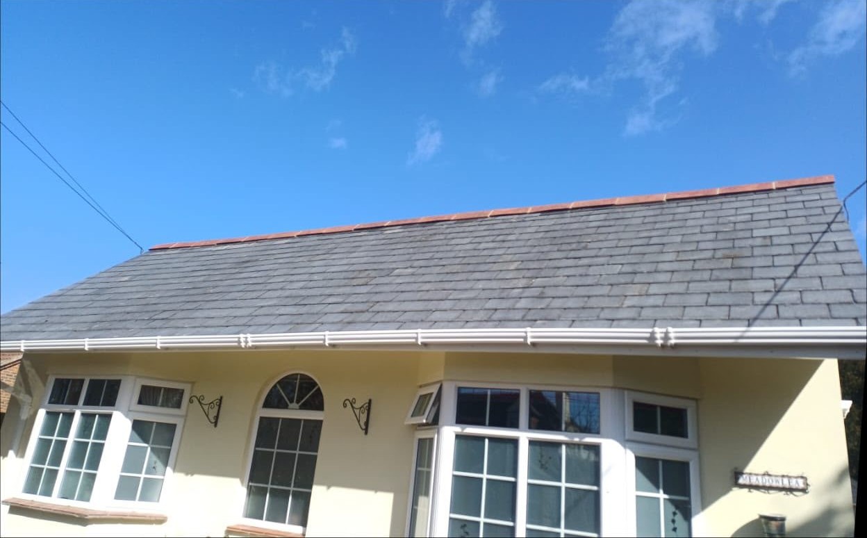Slate roof cleaning after in Lymington